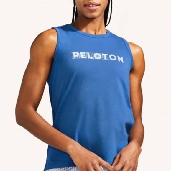 NWT Peloton Studio Slit Tank Top in Bright Cobalt Size 1X - Picture 1 of 7